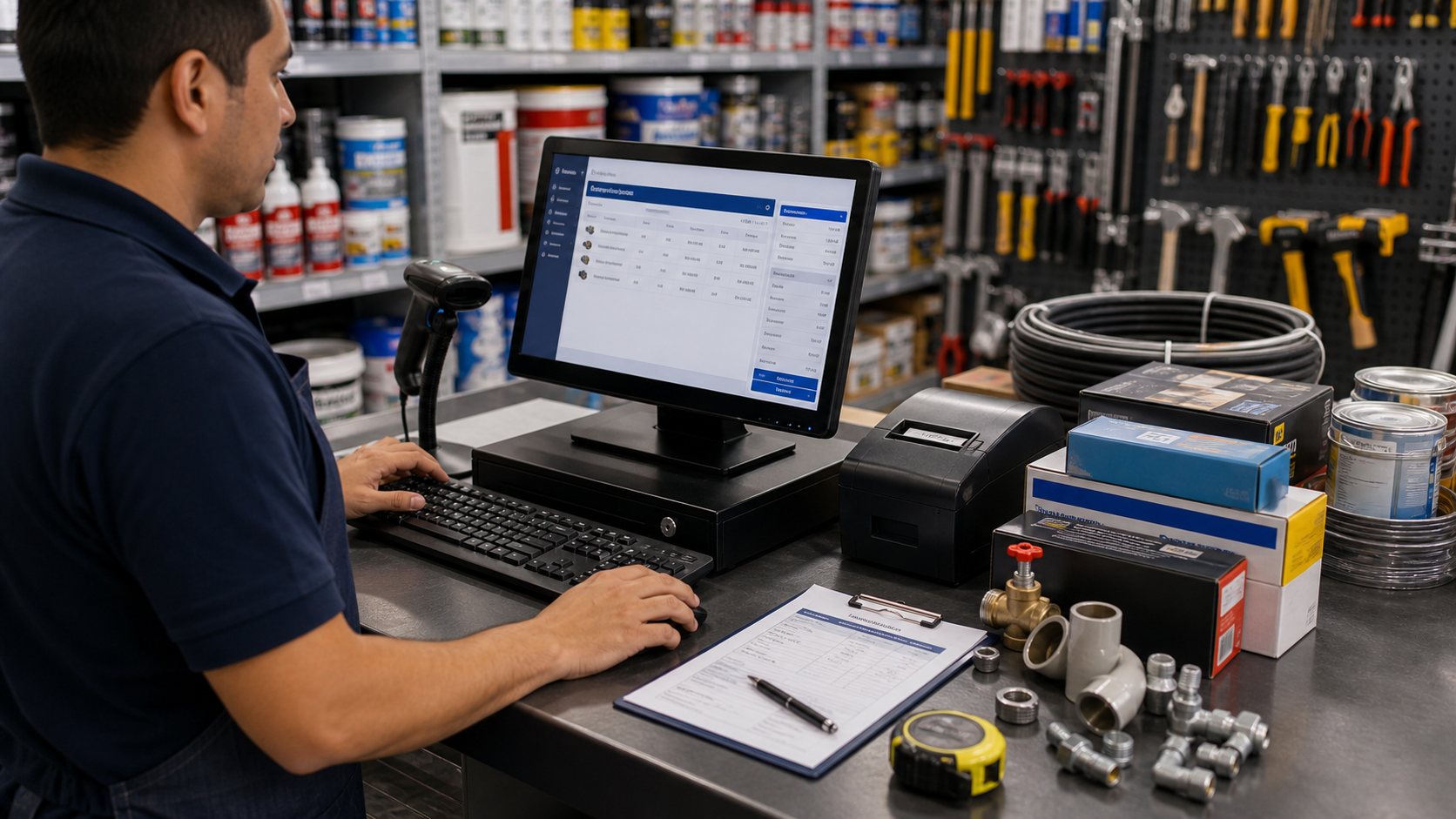 Cotización de materiales conectada con inventario en ferretería
