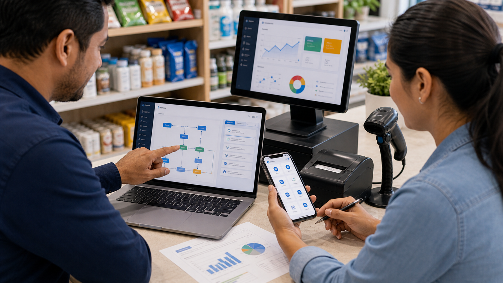 Ajustes de proceso, apps e integraciones para punto de venta