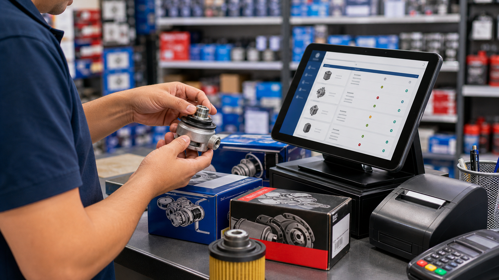 Compatibilidad de piezas automotrices en mostrador de refaccionaria