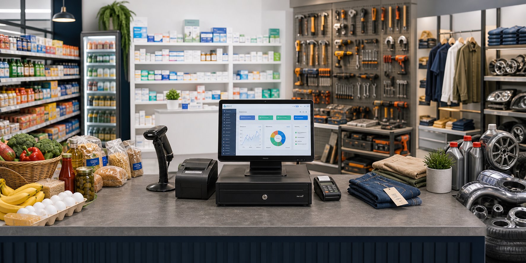 Punto de venta adaptable para abarrotes, farmacia, ferretería, boutique y refaccionaria